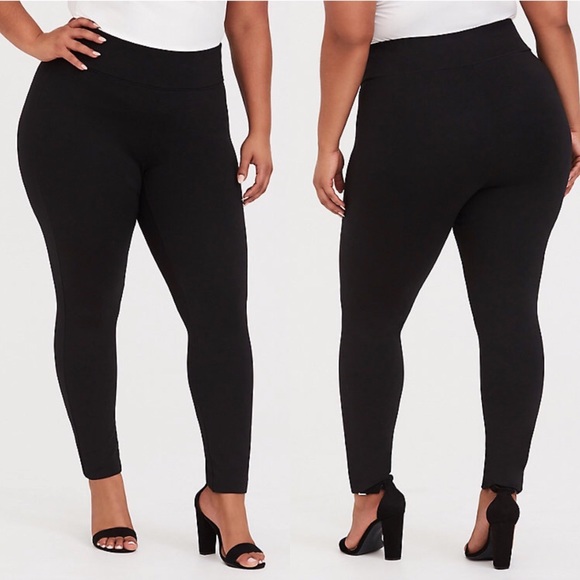 torrid Pants - Torrid Premium Ponte Pixie Pant - Black, Slim Fix